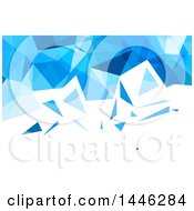 Poster, Art Print Of Blue And White Low Poly Geometric Background Or Business Card Design