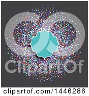 Poster, Art Print Of Turquoise Frame Over Colorful Confetti On Gray