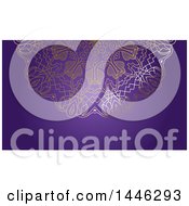 Clipart Of A Gold And Purple Mandala Business Card Or Background Design Royalty Free Vector Illustration