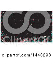 Poster, Art Print Of Colorful Dots On Black Background Or Business Card Design
