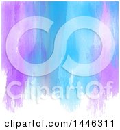 Clipart Of A Background Of Purple And Blue Watercolor Paint Strokes On White Royalty Free Vector Illustration