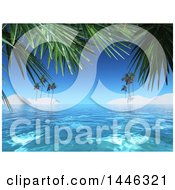 Poster, Art Print Of 3d Tropical Background Of White Sand Islands And Palm Trees