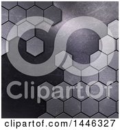 Clipart Of A Background Of Metal Hexagons Royalty Free Illustration