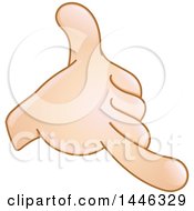 Clipart Of A Cartoon Emoji Hand Gesturing Call Me Royalty Free Vector Illustration by yayayoyo