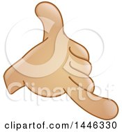 Clipart Of A Cartoon Emoji Hand Gesturing Call Me Royalty Free Vector Illustration