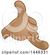 Clipart Of A Cartoon Emoji Hand Gesturing Call Me Royalty Free Vector Illustration