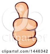 Clipart Of A Cartoon White Thumb Up Emoji Hand Royalty Free Vector Illustration