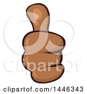 Clipart Of A Cartoon Black Thumb Up Emoji Hand Royalty Free Vector Illustration