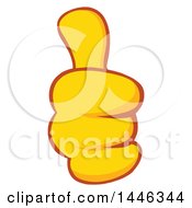 Clipart Of A Cartoon Yellow Thumb Up Emoji Hand Royalty Free Vector Illustration