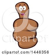 Clipart Of A Cartoon Black Thumb Up Emoji Hand Character Royalty Free Vector Illustration