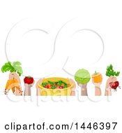 Group Of Child Hands Holding Up Fresh Produce