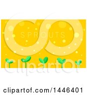 Poster, Art Print Of Row Of Sprouts With Text On Orange