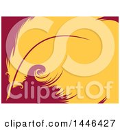 Clipart Of A Yellow Feather Quill Over Magenta Royalty Free Vector Illustration