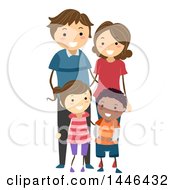 Poster, Art Print Of Happy White Family With An Adopted Black Son