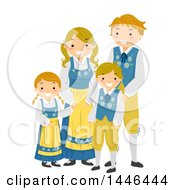 Poster, Art Print Of Happy Swedish Family In Traditional Clothing