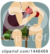 Poster, Art Print Of Man Working Out Sitting On A Bench And Doing Bicep Curls
