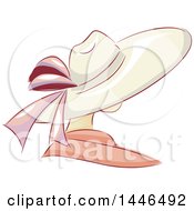 Clipart Of A Woman Or Mannequin Wearing A Sun Hat Royalty Free Vector Illustration by BNP Design Studio