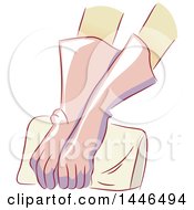 Clipart Of A Woman In Vintage Gloves Holding A Clutch Royalty Free Vector Illustration