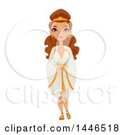 Beautiful Roman Empress In A White Tunic And Sandals
