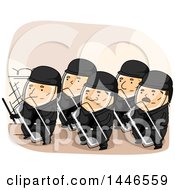 Poster, Art Print Of Group Of Riot Police In A Defensive Stance