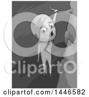 Grayscale Distressed Man Hanging Over A Cliff