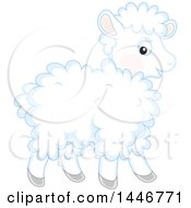 Clipart Of A Cute Fluffy Baby Lamb Sheep Royalty Free Vector Illustration by Alex Bannykh