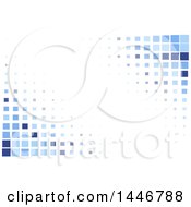 Poster, Art Print Of Background Of Blue Tiles Or Pixels On White