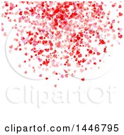 Clipart Of A Background Of Falling Valentine Hearts On White Royalty Free Vector Illustration