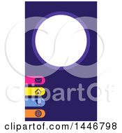 Poster, Art Print Of Business Card Design With A Circle And Information Icons Over Blue