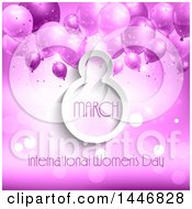 Clipart Of A March 8th International Womens Day Design With Balloons On Pink Royalty Free Vector Illustration by KJ Pargeter
