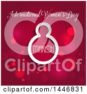 Clipart Of A March 8th International Womens Day Design With Flares On Red Royalty Free Vector Illustration