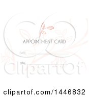 Clipart Of A Floral Appointment Card Design With Date And Time Space Royalty Free Vector Illustration