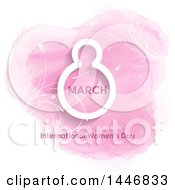 Clipart Of A March 8th International Womens Day Design With Floral Vines Over Pink Watercolor Royalty Free Vector Illustration