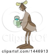 Poster, Art Print Of Cartoon Moose Pouring A Drink From A Pitcher