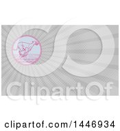 Clipart Of A Mono Line Styled Racing Greyhound Dog And Gray Rays Background Or Business Card Design Royalty Free Illustration