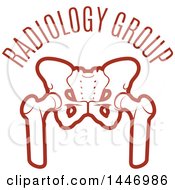 Clipart Of A Human Pelvis Under Radiology Group Text Royalty Free Vector Illustration