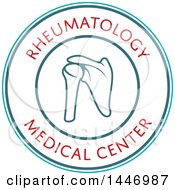 Clipart Of A Human Shoulder Joint In A Circle With Rheumatology Medical Center Text Royalty Free Vector Illustration