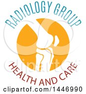 Clipart Of A Human Knee Joint With Radiology Group Health And Care Text Royalty Free Vector Illustration
