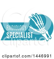 Poster, Art Print Of Human Wrist And Hand Over A Blue Badge With Radiology Specialist Text