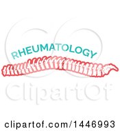 Clipart Of A Human Spine With Rheumatology Text Royalty Free Vector Illustration