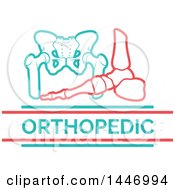 Clipart Of A Human Foot And Pelvis With Orthopedic Text Royalty Free Vector Illustration by Vector Tradition SM