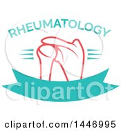 Clipart Of A Human Shoulder Joint With Rheumatology Text Over A Banner Royalty Free Vector Illustration by Vector Tradition SM