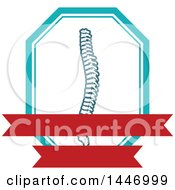 Clipart Of A Human Spine With Banners Royalty Free Vector Illustration