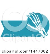 Clipart Of A Human Wrist And Hand Over A Blue Badge With Text Space Royalty Free Vector Illustration