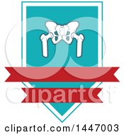 Poster, Art Print Of Human Pelvis In A Shield With Banners