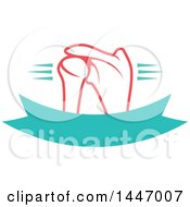 Clipart Of A Human Shoulder Joint Over A Banner Royalty Free Vector Illustration by Vector Tradition SM