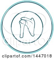 Clipart Of A Human Shoulder Joint In A Circle Royalty Free Vector Illustration