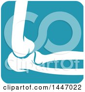 Blue And White Human Elbow Joint Icon