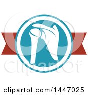 Poster, Art Print Of Human Shoulder Joint In A Circle Over A Banner