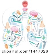 Poster, Art Print Of Pair Of Human Lungs Formed Of Medical Icons